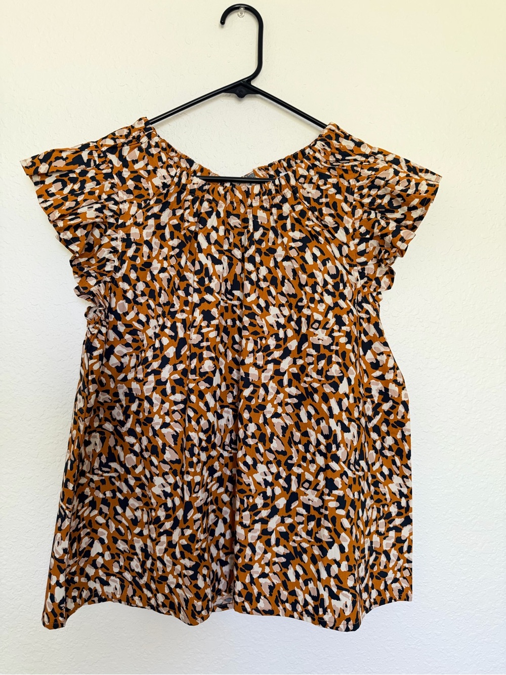 Mud Pie Salma Top Brand New Size Medium Flutter Sleeve Cotton